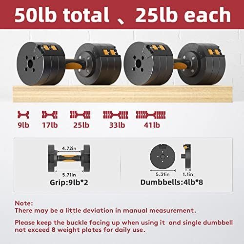 RUNWE Fast Adjustable Weight Set - Adjustable Dumbbell Optional 6 Or 10 ...